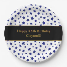 Custom Blue Stars mit Message Birthday Party