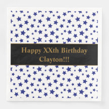 Custom Blue Stars mit Message Birthday Party