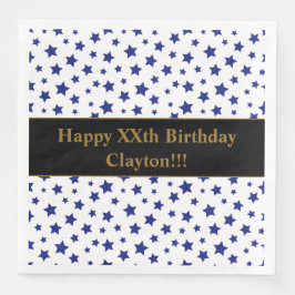 Custom Blue Stars mit Message Birthday Party Serviette