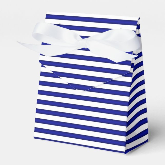 Custom Blue Striping Favor Box Geschenkschachtel (Vorderseite)