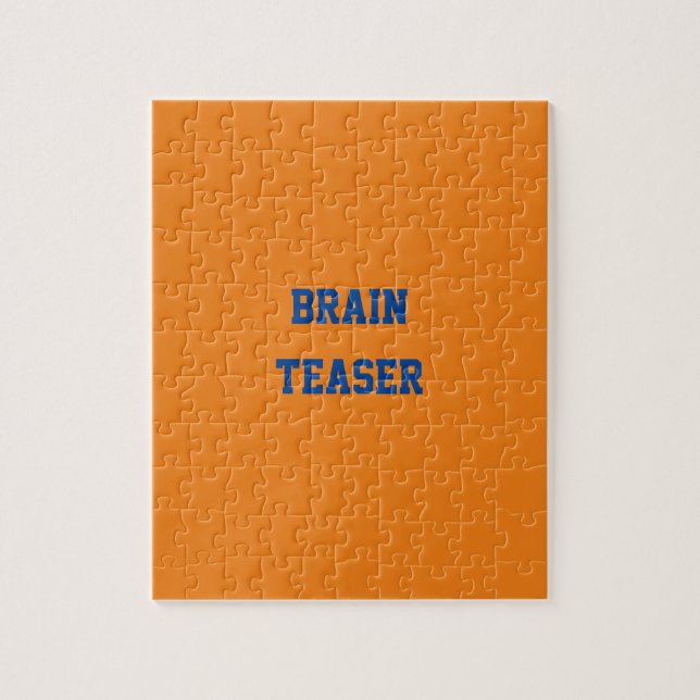 Custom Blue Text Brain Teaser Orange Puzzle (Vertikal)