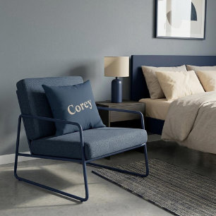 Custom Blue/Vanilla Name Throw Pillow Kissen