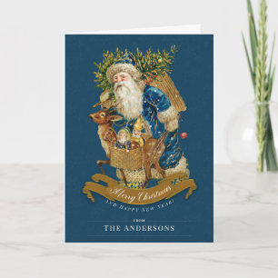 Custom Blue Vintag Santa Claus Classic Weihnachten