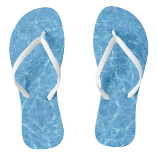 Custom Blue Water Aqua White Slim Rippen Erwachsen Flip Flops