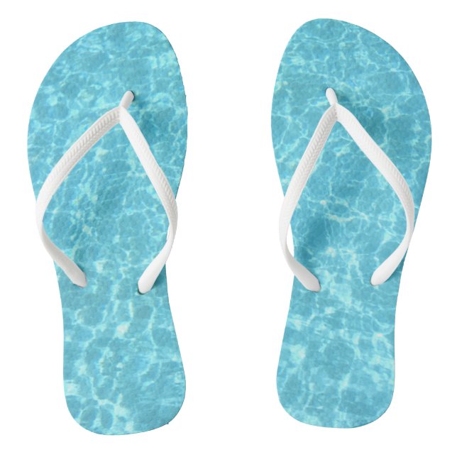 Custom Blue Water White Slim Rips Template Adult Flip Flops (Fußbett)