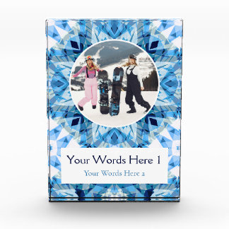 Custom Blue White Christmas Decor Gift Fotoblock