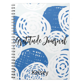 Custom Blue & White circle loops Dankbarkeit Journ Notizblock
