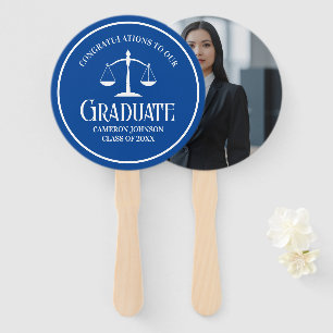 Custom Blue White Law School Graduation Party Fächer