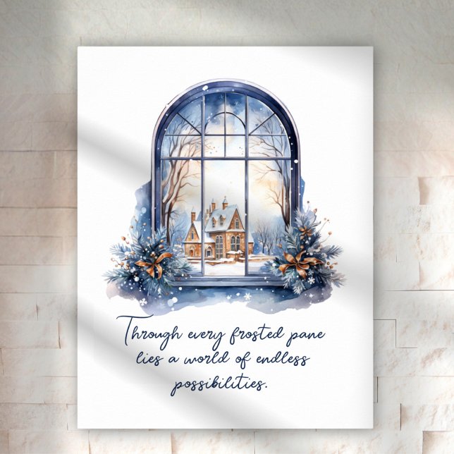 Custom Blue White Snow Nordic Winter Inspiration Poster (Von Creator hochgeladen)