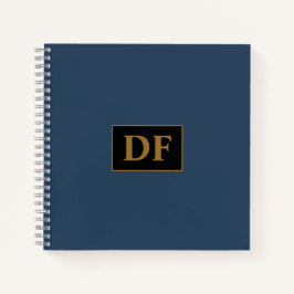 Custom Blue with Gold Initials Notebook Notizbuch