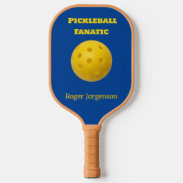 Custom Blue Yellow Pickleball Fanatic Schläger