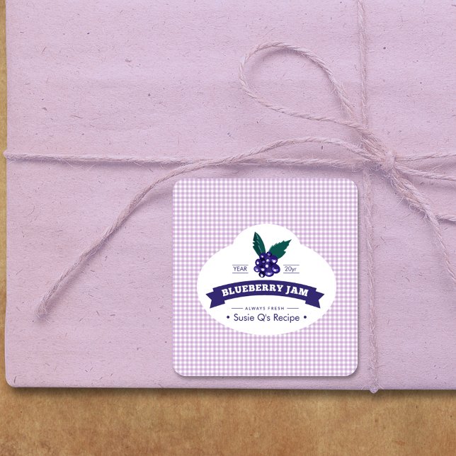 Custom ・ Blueberry Jam DIY Canning Quadratischer Aufkleber (Von Creator hochgeladen)