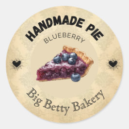 Custom Blueberry Pie Labels | Personalisierte Bäck Runder Aufkleber