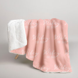 Custom Blush Bride & Groom Blanket, Mrs & Mr Gift Sherpadecke