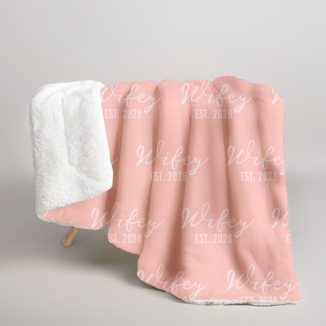 Custom Blush Bride & Groom Blanket, Mrs & Mr Gift Sherpadecke (Personalized wedding blanket gift for couple, Custom newlywed sherpa blanket for bride and groom,)