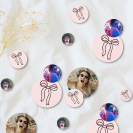 Custom Blush Pink Bow Brautparty Foto Confetti Konfetti