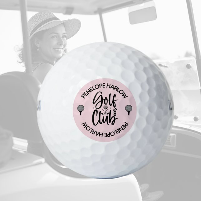 Custom Blush Pink Golf Club Name Golfball (Von Creator hochgeladen)