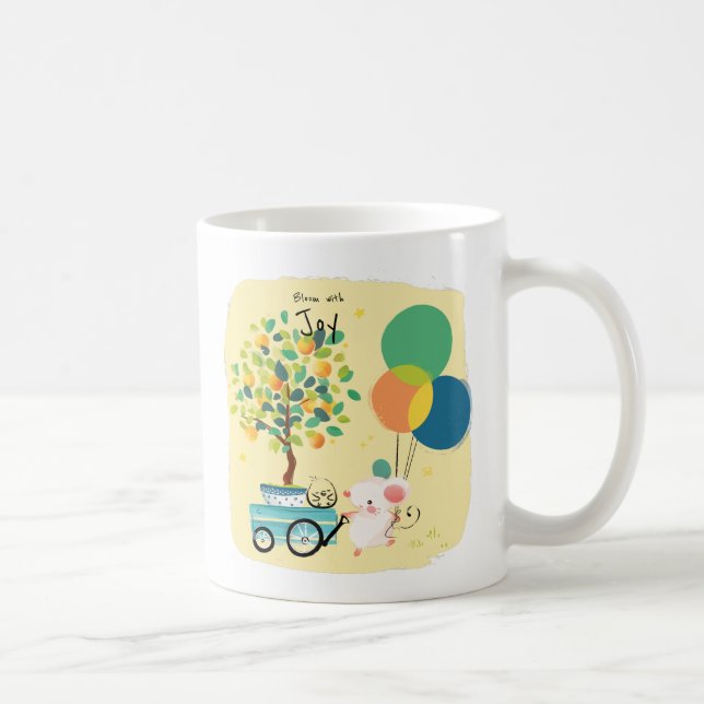 [Custom] Blüte mit Liebe Balloon Rat Mouse Niedlic Kaffeetasse (Rechts)