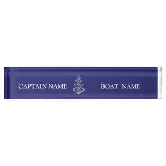 Custom boat captain name navy nautical sailor namensplakette