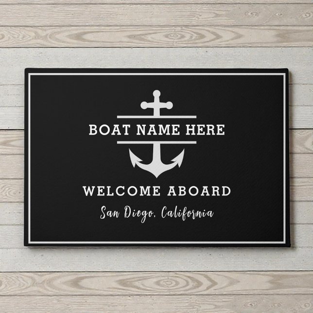 Custom Boat Name Anchor Nautical Welcome Fußmatte (Von Creator hochgeladen)