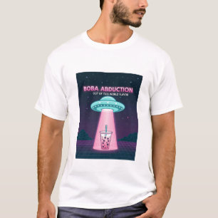 Custom Boba Tea UFO Design - Glow-in-the-Dark Alie T-Shirt