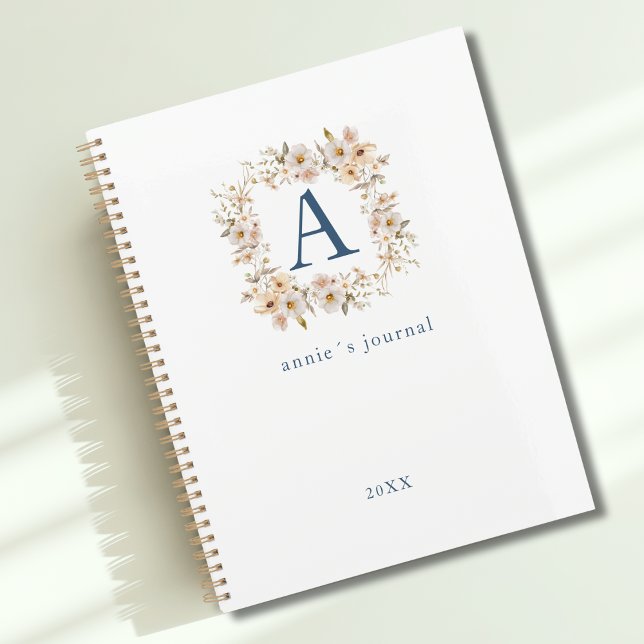 Custom Boho Floral Monogram White Planer (Custom Boho Floral Monogram White Planner)
