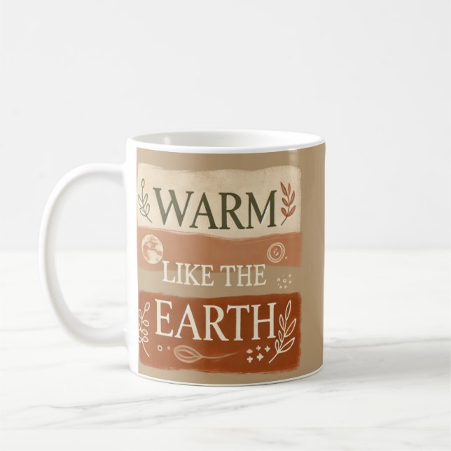 Custom Boho Keramik Tasse | Einzigartiges naturbel (Links)