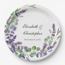 Custom Boho Lavender Eucalyptus Wedding Pappteller