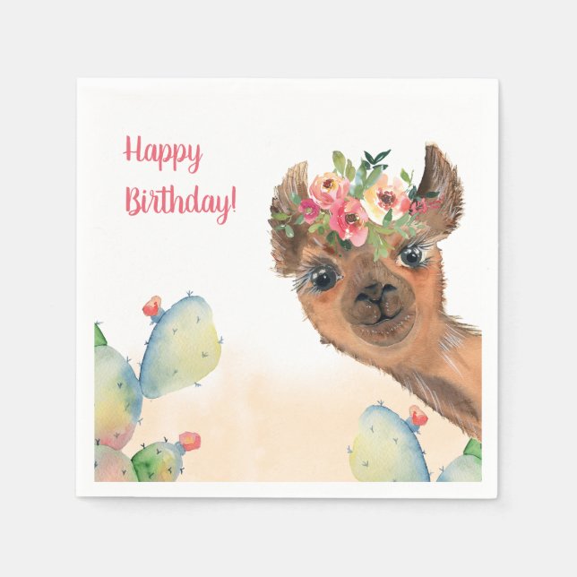 Custom Boho Llama Serviette (Vorderseite)