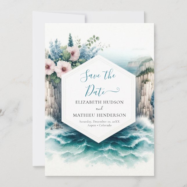Custom Boho Nautical Wedding Save The Date (Vorderseite)