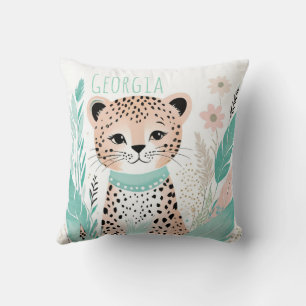 Custom Boho Niedlich Leopard Kissen Pastell Green