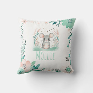 Custom Boho Niedlich Mouse Pillow Pastell Green Kissen