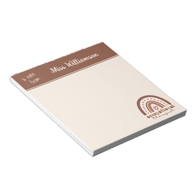 Custom Boho Rainbow OT Berufs-Therapeut Notizblock (angewinkelt)