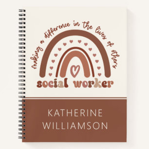 Custom Boho Social Worker Appreciation Abschluss Notizbuch
