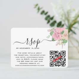 Custom Boho Wedding QR Code UAWG RSVP Karte