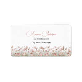 Custom Boho Wildflower Return Address Labels Adressaufkleber