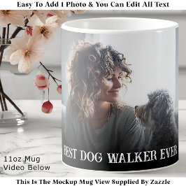Custom Bold Personalized Dog Walker One Photo Kaffeetasse