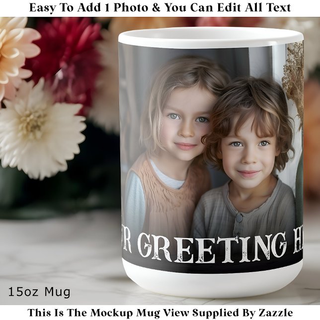 Custom Bold Personalized Family One Photo Kaffeetasse (Von Creator hochgeladen)
