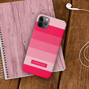 Custom Bold Summer Red Blush Pink Art Strips iPhone 13 Hülle