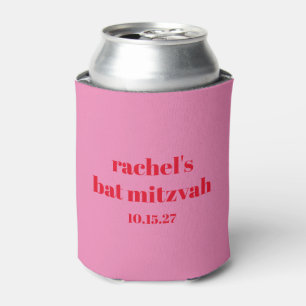Custom Bold Typografie Pink Red Modern Bat Mitzvah Dosenkühler