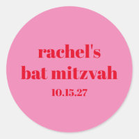 Custom Bold Typografie Pink Red Modern Bat Mitzvah