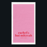 Custom Bold Typografie Pink Red Modern Bat Mitzvah Serviette<br><div class="desc">Custom Bold Typografie Bright Pink und Red Modern Bat Mitzvah Papier Handtücher.</div>