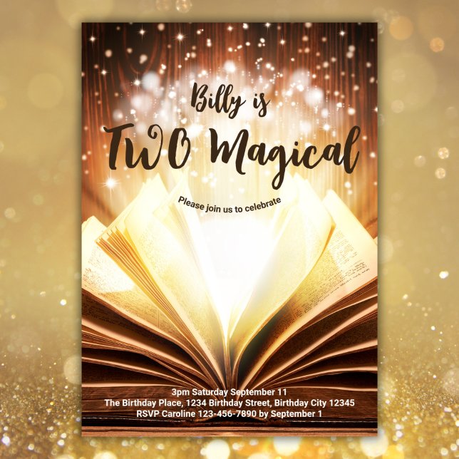 Custom Book Two Magic 2. Geburtstag Einladung (Von Creator hochgeladen)