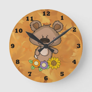 Custom Boppe Bären Fall Clock Runde Wanduhr