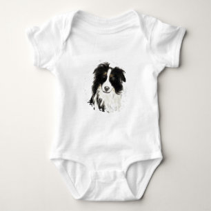 Custom Border Collie - Dog Collection Baby Strampler