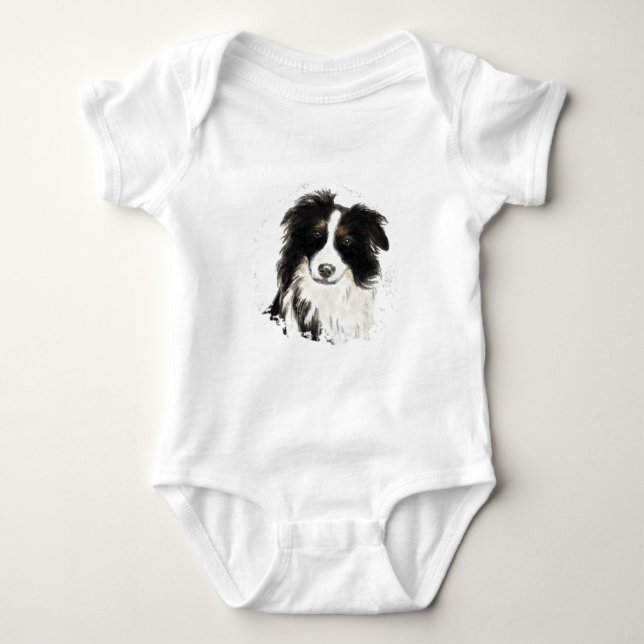 Custom Border Collie - Dog Collection Baby Strampler (Vorderseite)