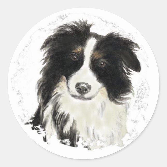 Custom Border Collie - Dog Collection Runder Aufkleber (Vorderseite)