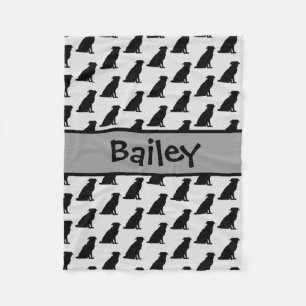 Custom Border Collie Dog Silhouette Fleecedecke