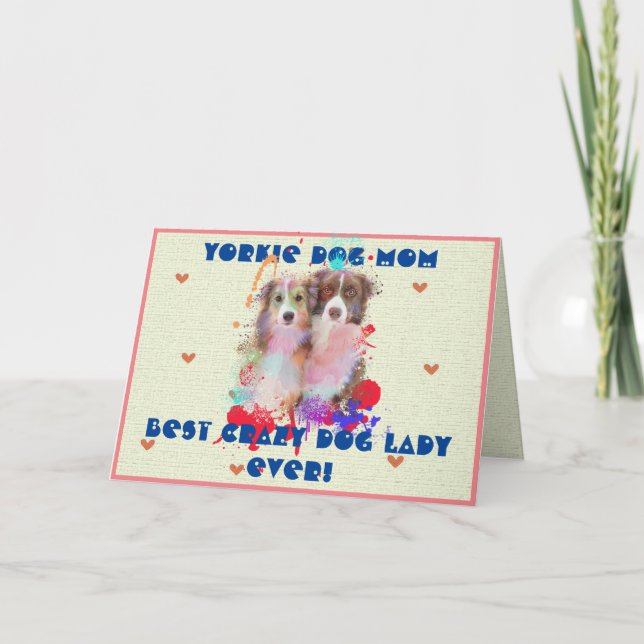 Custom Border Collie Mama Dog Crazy Dog Lady Card Dankeskarte (Vorderseite)