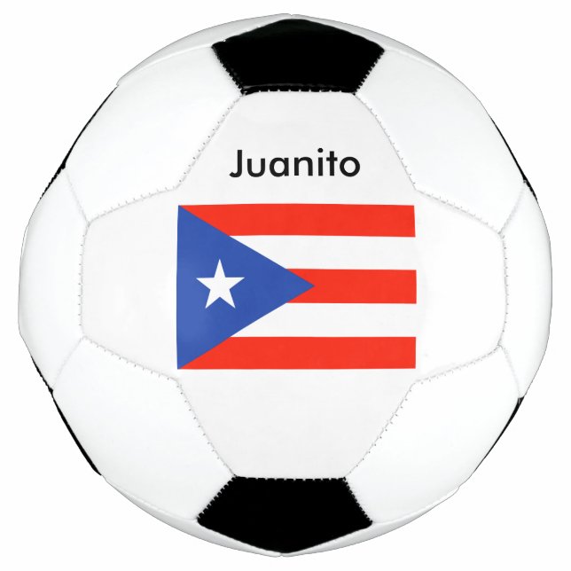 Custom Boricua Personalisiert Puerto Rico Bandera Fußball (Vorderseite)